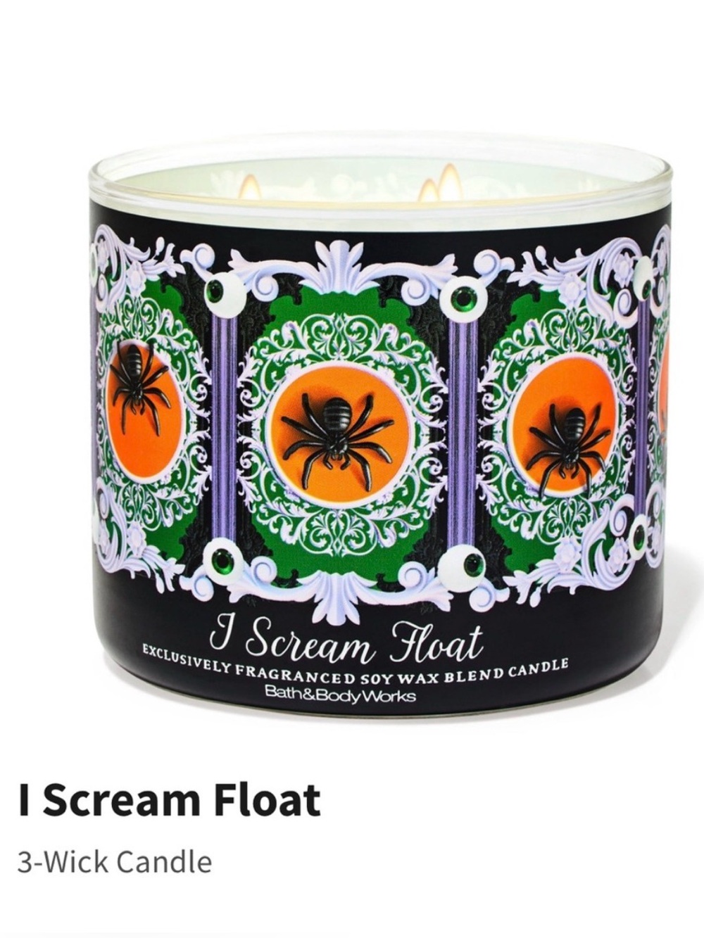 NIB Bath & Body Works “I Scream Float” 3-Wick Candle w Decorative Metal Lid